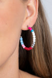 Paparazzi Multicolored Mambo - Pink Multi Hoops Earrings