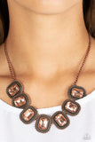 Paparazzi Iced Iron - Copper radiant-cut Necklace