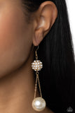 Paparazzi Ballerina Balance - Gold Pearl Earrings