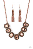 Paparazzi Iced Iron - Copper radiant-cut Necklace