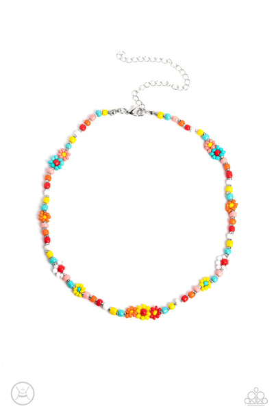 Paparazzi Flower Child Flair - Multi Seed Beads Flower Necklace