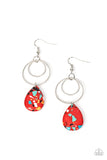 Paparazzi Terrazzo Tempo - Red Teardrop Earrings