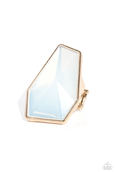 Paparazzi Geotic Glaze - Gold Oversized Opalescent Ring