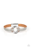 Paparazzi Free Range Fashion - Silver Leather Strips Bracelet