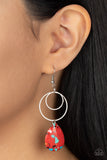 Paparazzi Terrazzo Tempo - Red Teardrop Earrings
