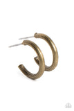 Paparazzi Linear Lady - Brass Hoops Earrings