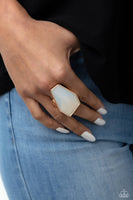 Paparazzi Geotic Glaze - Gold Oversized Opalescent Ring