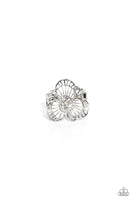 Paparazzi Tropical Trillium - White-Petaled Flower Ring