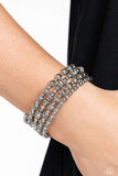 Paparazzi Striped Stack - Silver Coil Bracelet