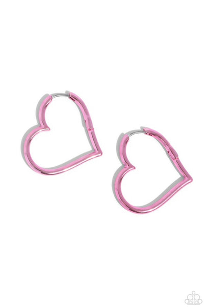 Paparazzi Loving Legend- Heart Pink Earrings