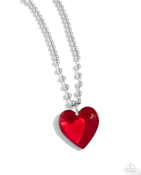 Paparazzi Romantic Residence- Red Heart Necklace