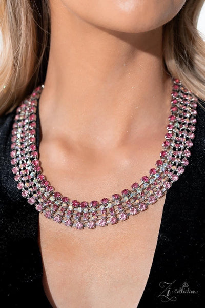Paparazzi ZI Flirtatious- Glittery Pink Necklace