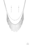 Paparazzi Fierce In Fringe - Silver - Veronica's Jewelry Paradise, LLC