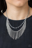 Paparazzi Fierce In Fringe - Silver - Veronica's Jewelry Paradise, LLC