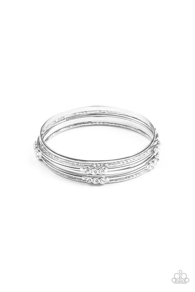 Paparazzi Stackable Sparkle - White - Veronica's Jewelry Paradise, LLC