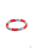 Paparazzi Stacked In Your Favor - Red - Veronica's Jewelry Paradise, LLC