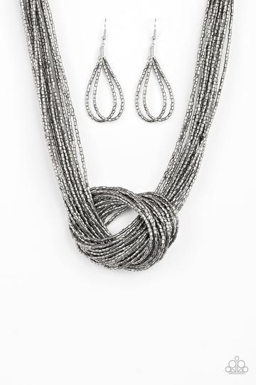 Paparazzi Knotted Knockout - GunMetal - Veronica's Jewelry Paradise, LLC