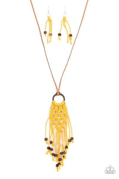 Paparazzi Its Beyond MACRAME! - Yellow - Veronica's Jewelry Paradise, LLC