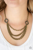 Paparazzi CHAINS of Command - Brass - Veronica's Jewelry Paradise, LLC