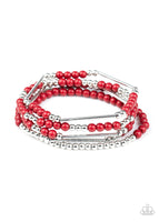 Paparazzi BEAD Between The Lines - Red - Veronica's Jewelry Paradise, LLC