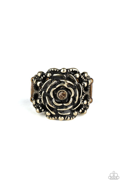 Paparazzi Rose Garden Royal - Brass - Veronica's Jewelry Paradise, LLC