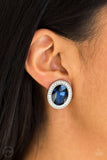 Paparazzi Only FAME In Town - Blue Clip-On Earrings - Veronica's Jewelry Paradise, LLC