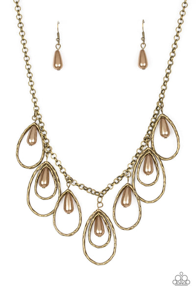 Paparazzi Rustic Ritz Necklace - Brass - Veronica's Jewelry Paradise, LLC