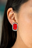 Paparazzi Downtown Dapper- Red (Clip-on) - Veronica's Jewelry Paradise, LLC