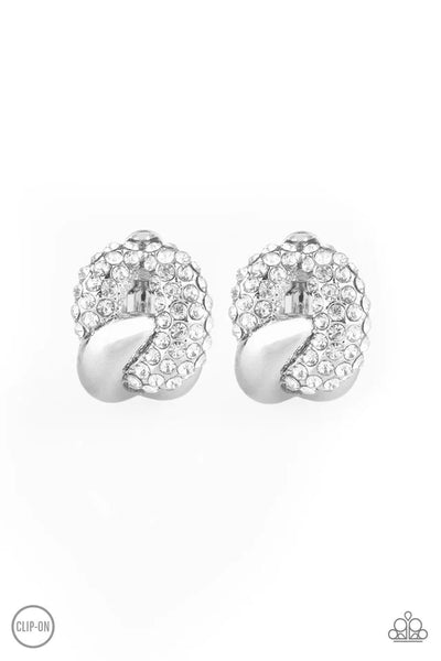 Paparazzi Definitely Date Night - White Clip-On