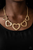 PAPARAZZI HEARTY HEARTS - GOLD - Veronica's Jewelry Paradise, LLC