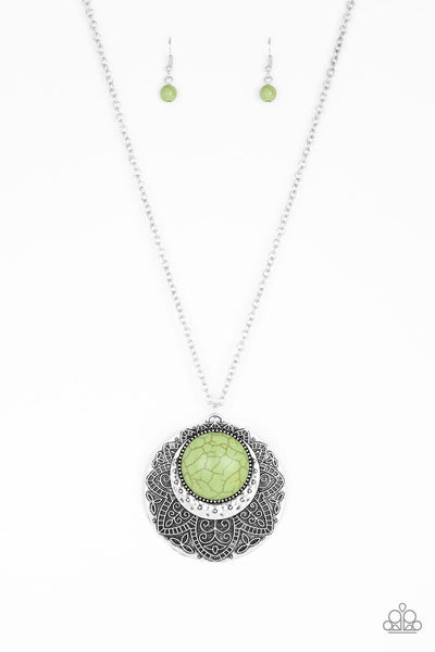 Paparazzi Medallion Meadow- Green - Veronica's Jewelry Paradise, LLC