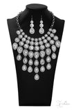 Paparazzi Mesmerize 2019 Zi Collection- White Rhinestone Necklace