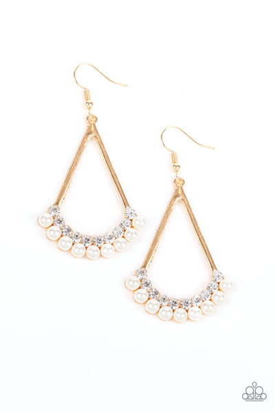 Paparazzi Top to Bottom Pearls- Gold - Veronica's Jewelry Paradise, LLC