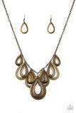Paparazzi Teardrop Tempest - Brass - Veronica's Jewelry Paradise, LLC