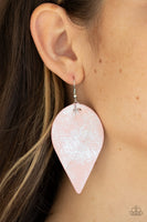 Paparazzi Enchanted Shimmer Leather Earrings- Pink - Veronica's Jewelry Paradise, LLC