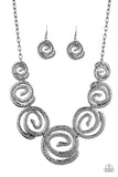 Paparazzi Statement Swirl - Black - Veronica's Jewelry Paradise, LLC