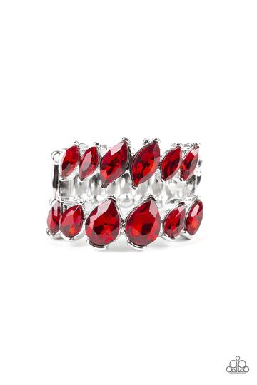 Paparazzi Timeless Tiers- Red - Veronica's Jewelry Paradise, LLC