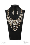 The Rosa - Paparazzi Zi Necklace Gold White Stone - Veronica's Jewelry Paradise, LLC
