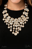 The Rosa - Paparazzi Zi Necklace Gold White Stone - Veronica's Jewelry Paradise, LLC