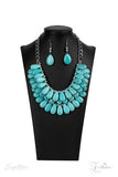 The Amy - Paparazzi Zi Necklace Crackle Turquoise Teardrop - Veronica's Jewelry Paradise, LLC