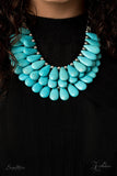 The Amy - Paparazzi Zi Necklace Crackle Turquoise Teardrop - Veronica's Jewelry Paradise, LLC