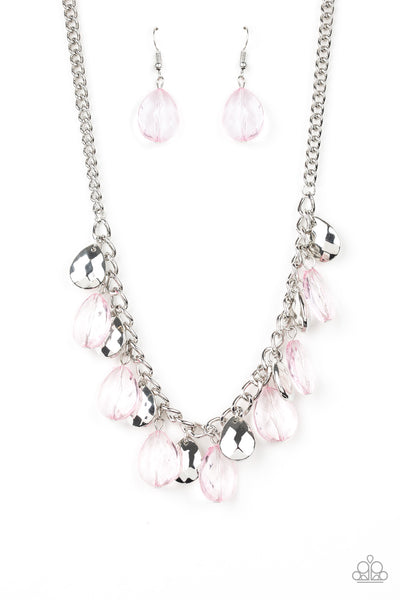 Paparazzi No Tears Left To Cry Necklace - Pink - Veronica's Jewelry Paradise, LLC