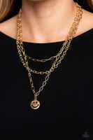 Paparazzi EMP Winking Wanderer - Gold Necklace