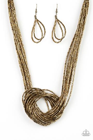 Paparazzi Knotted Knockout - Brass - Veronica's Jewelry Paradise, LLC