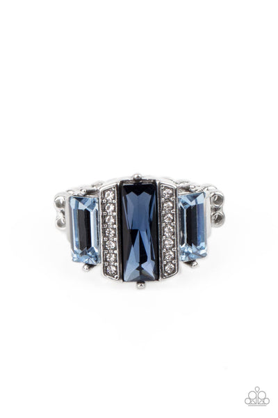 Paparazzi A GLITZY Verdict - Blue Emerald Cut Ring