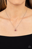 Paparazzi A Little Lovestruck - Red Rhinestone Heart Necklace