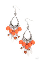 Paparazzi Adobe Air - Orange Stones Earrings