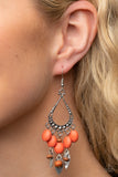 Paparazzi Adobe Air - Orange Stones Earrings