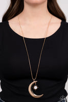 Paparazzi Astral Ascension - Gold Half Moon Gold Star Necklace