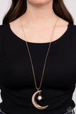 Paparazzi Astral Ascension - Gold Half Moon Gold Star Necklace